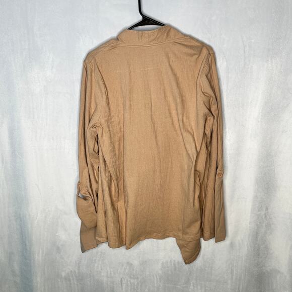 Woman Within Cardigan Khaki Crepe New 14/16 - Picture 2 of 7